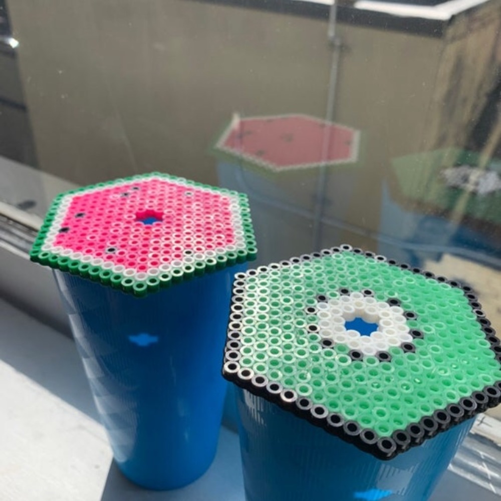 Fruit slice art beading glass top